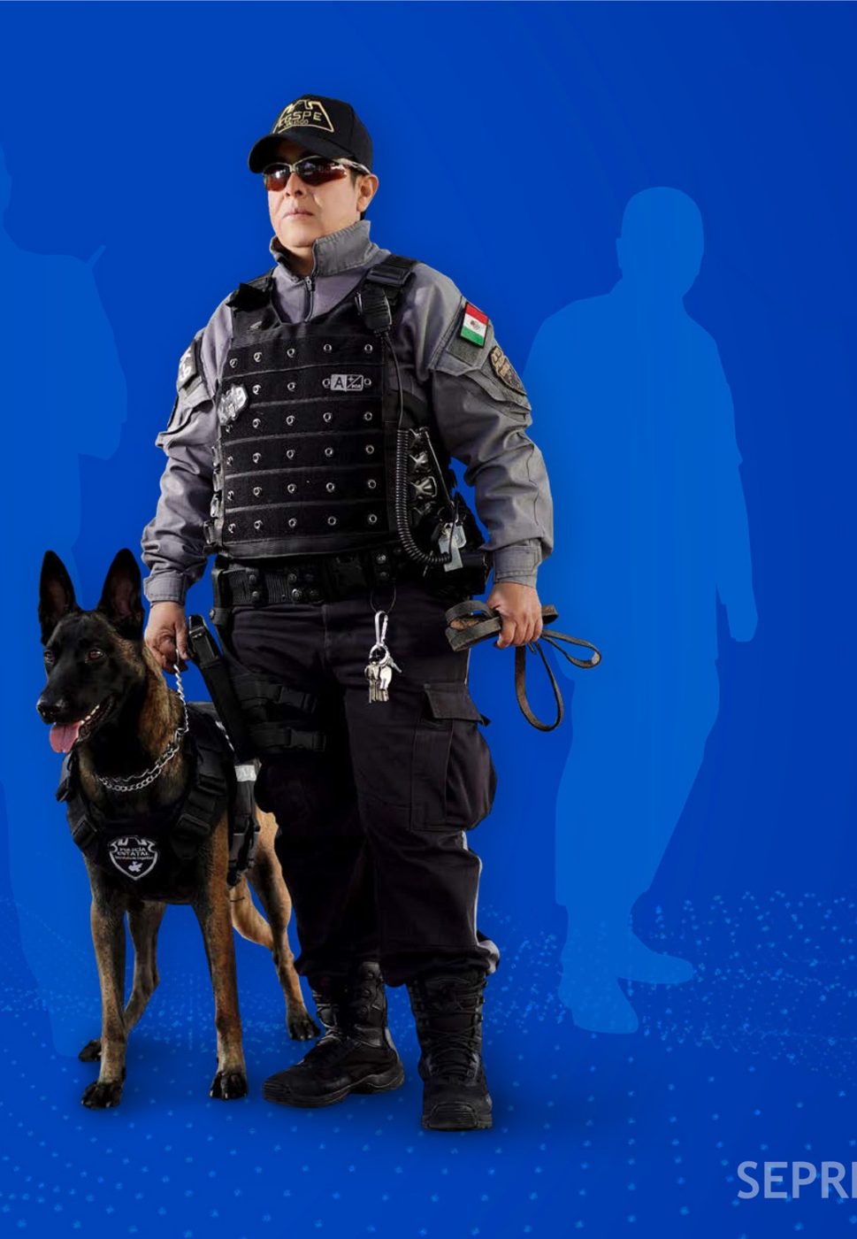 Guardia con perro K9